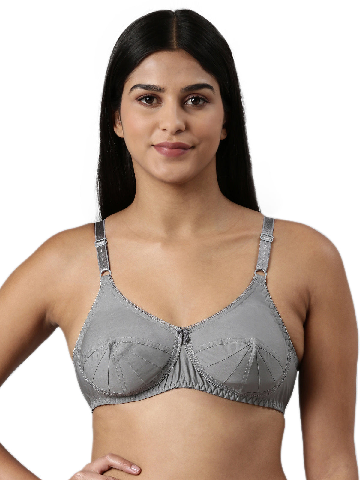 blossom-saree bra-dark grey1-woven cotton-everyday