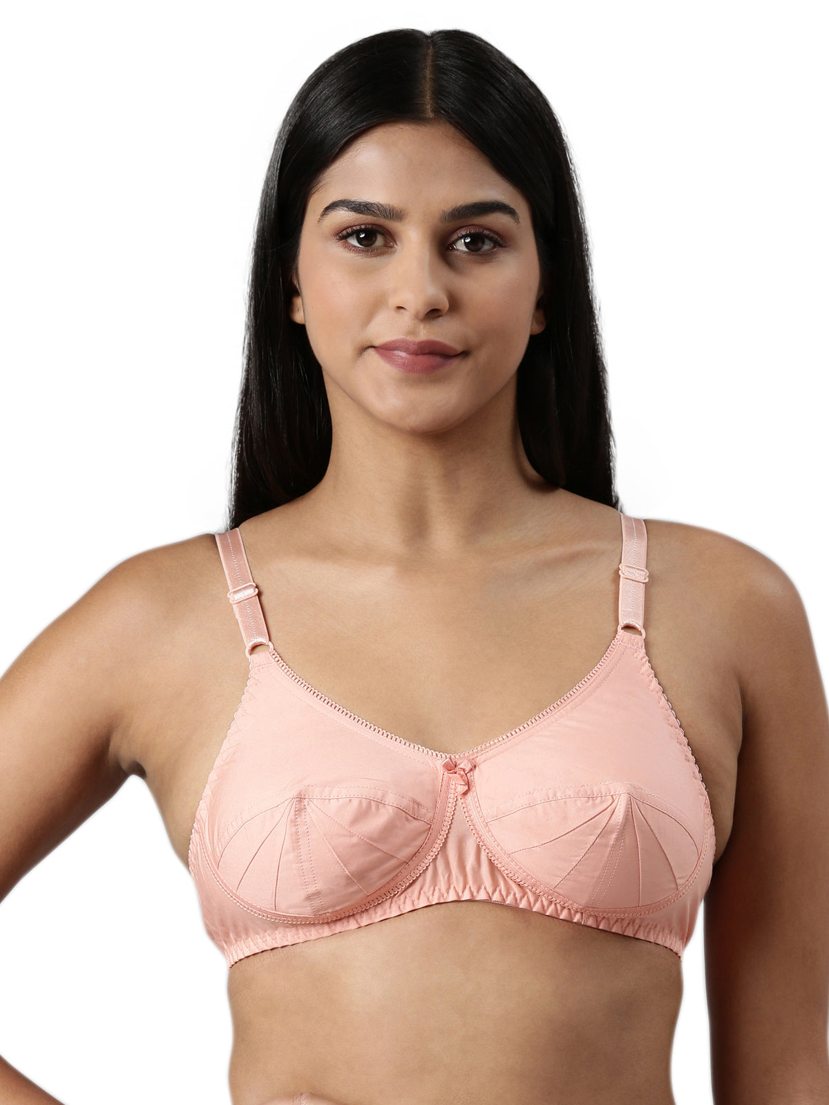 blossom-saree bra-peach1-woven cotton-everyday