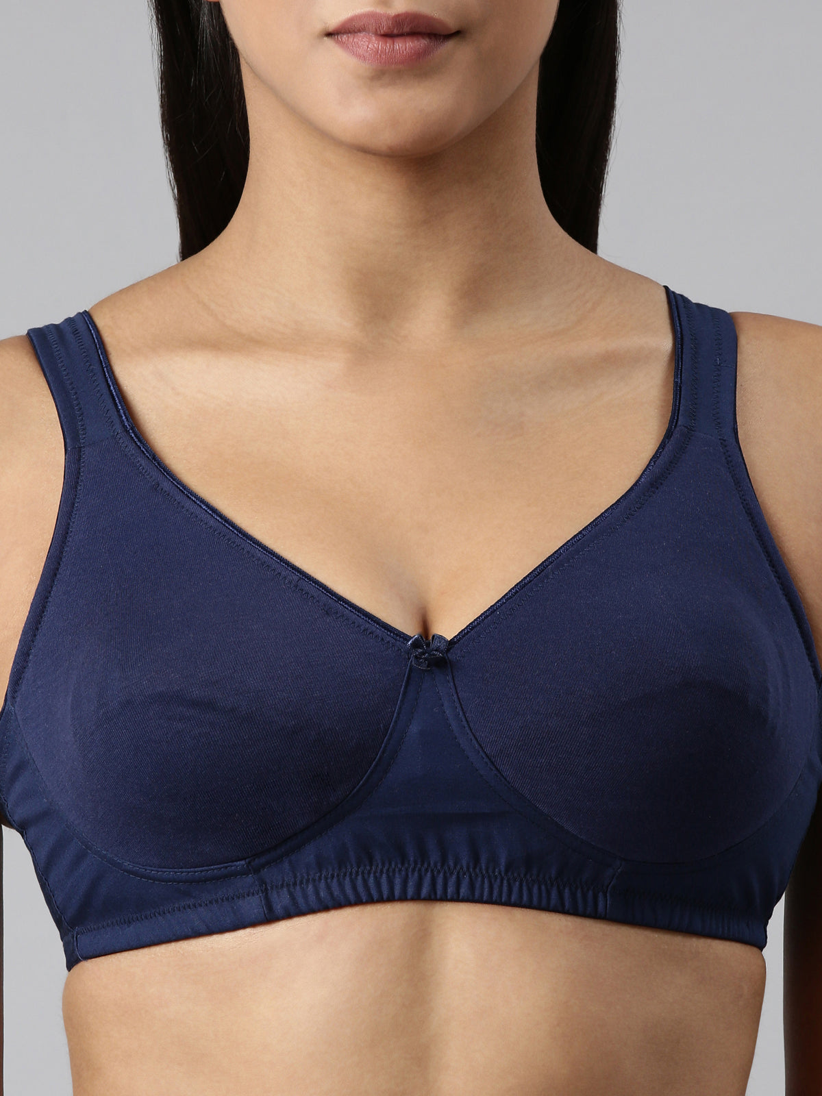 blossom-circlet-navy blue1-woven knitted-support bra