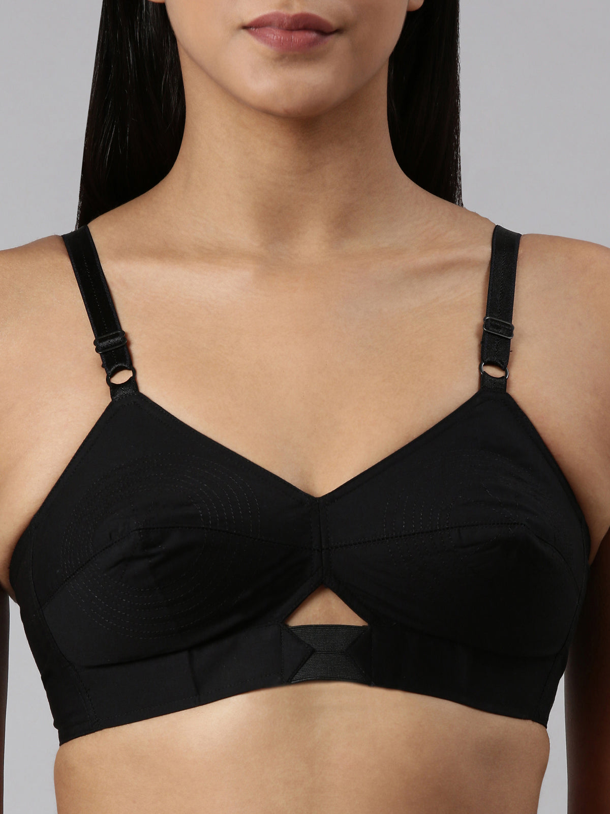 blossom-authentic bra-B Cup-black1-Woven cotton-everyday bra