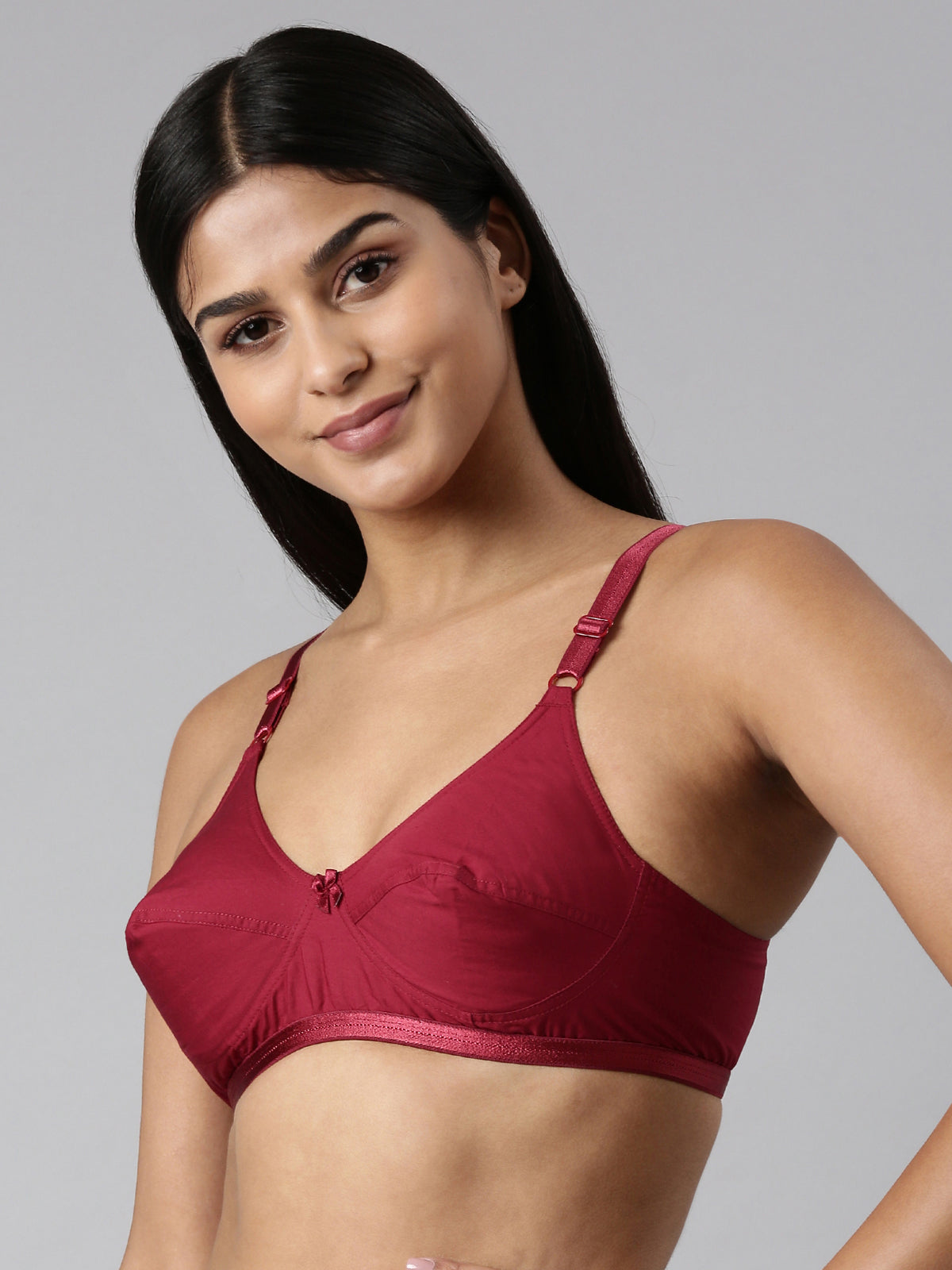 blossom-a6 thin-maroon3-Woven Cotton-everyday bra