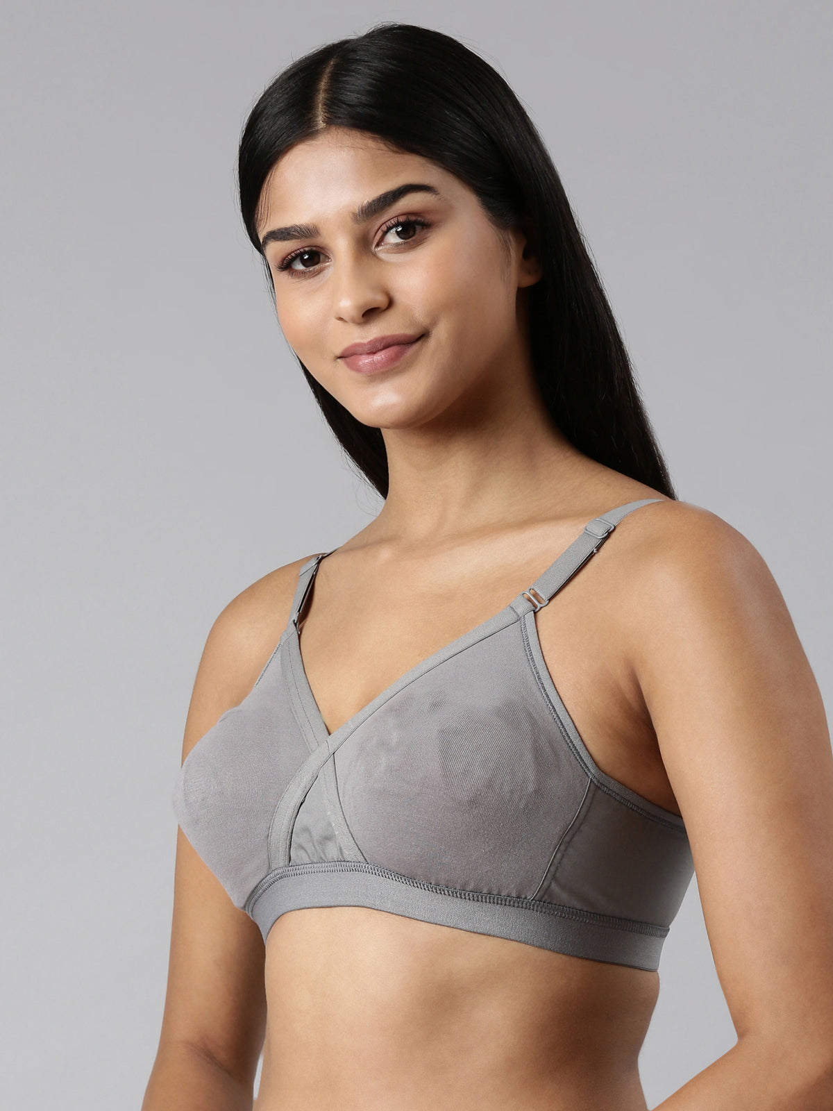 blossom-cotton cross-dark grey3-Woven knitted-support bra