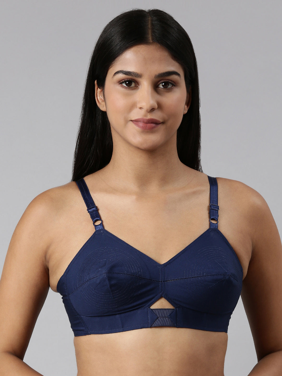 blossom-authentic bra-C & D Cups-blue1-Woven cotton-everyday bra