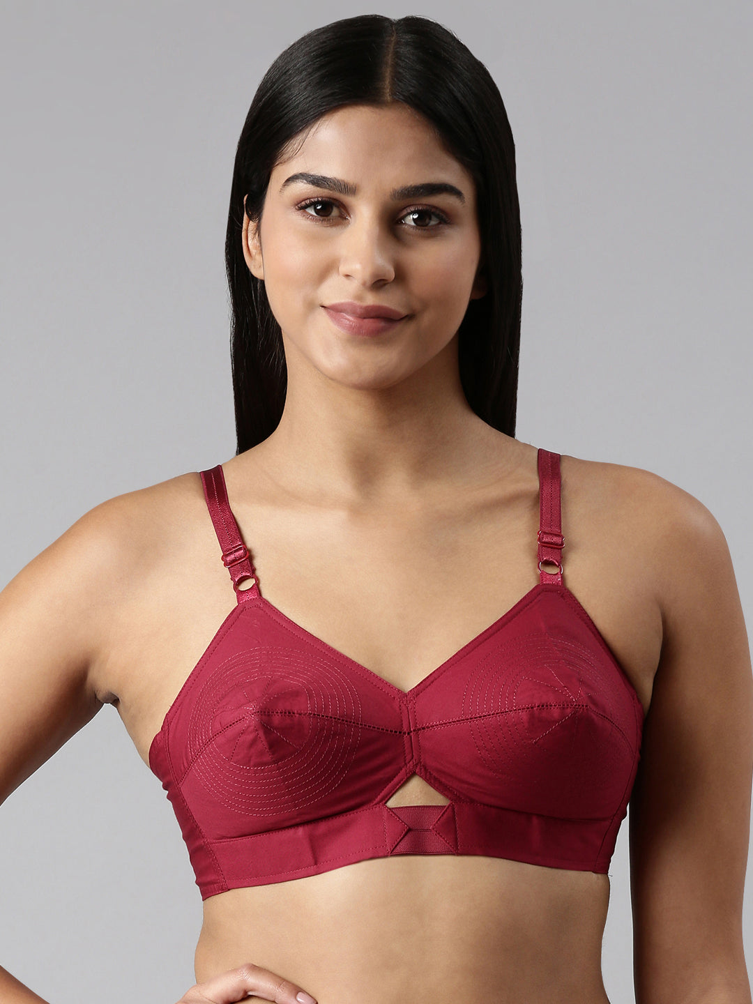 blossom-authentic bra-B Cup-maroon1-Woven cotton-everyday bra