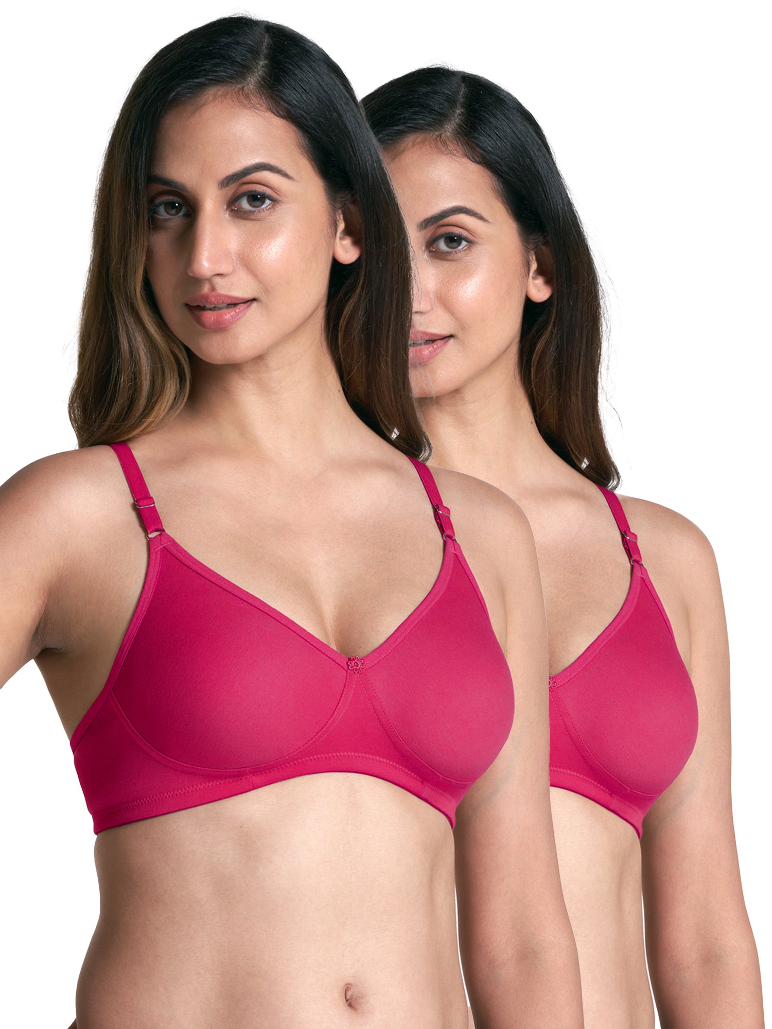 blossom-lara bra-pack of 2-fuchsia1-knitted-everyday bra