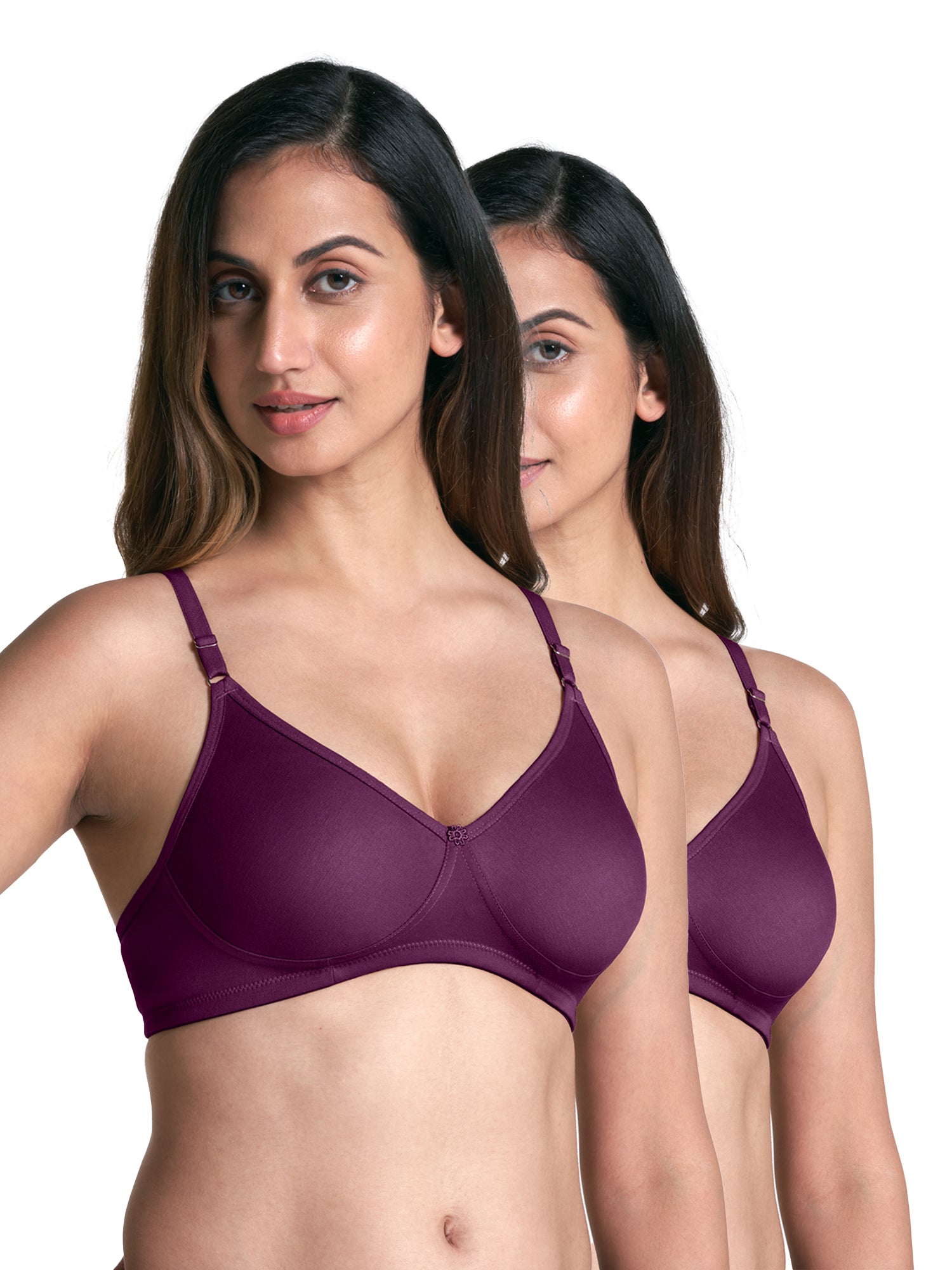 blossom-lara bra-pack of 2-purple1-knitted-everyday bra