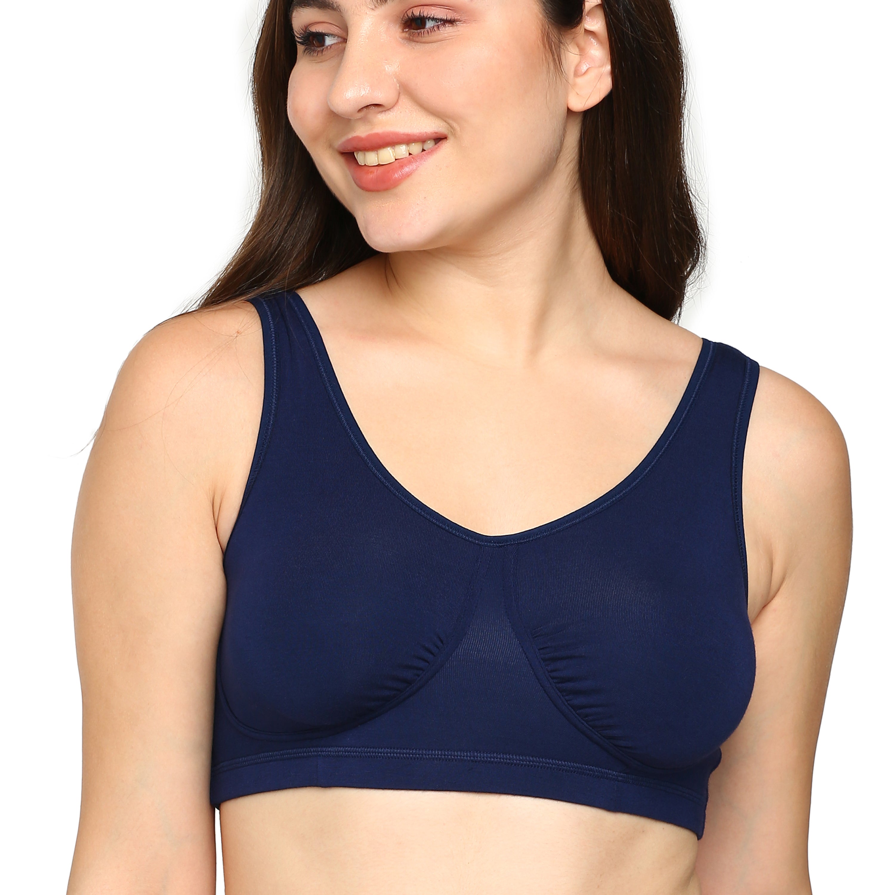 blossom-night bra-navy blue1-Slip-On-utility based bra