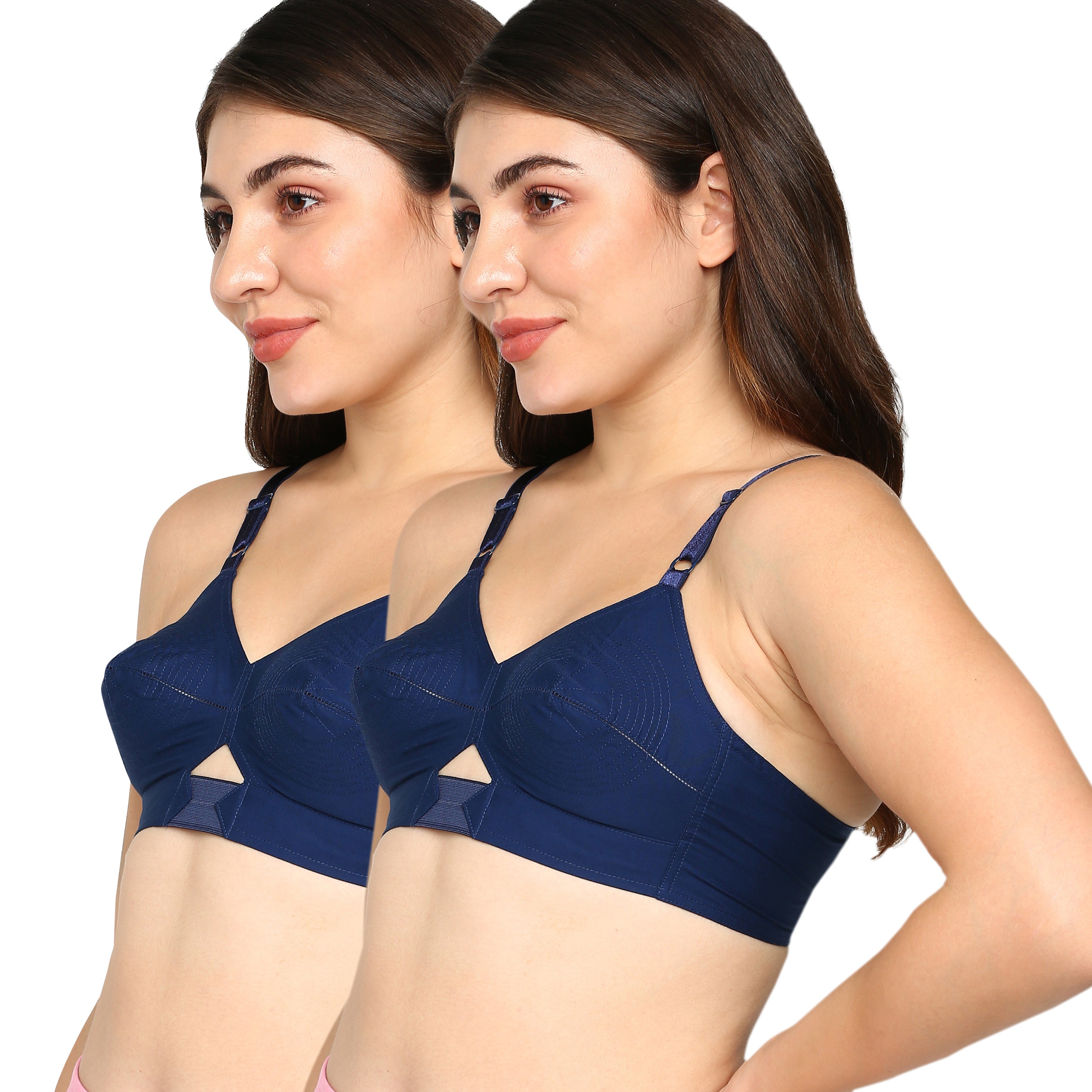 blossom-priyasajini C Cup round stitch - Pack of 2-blue1-Woven cotton-everyday bra
