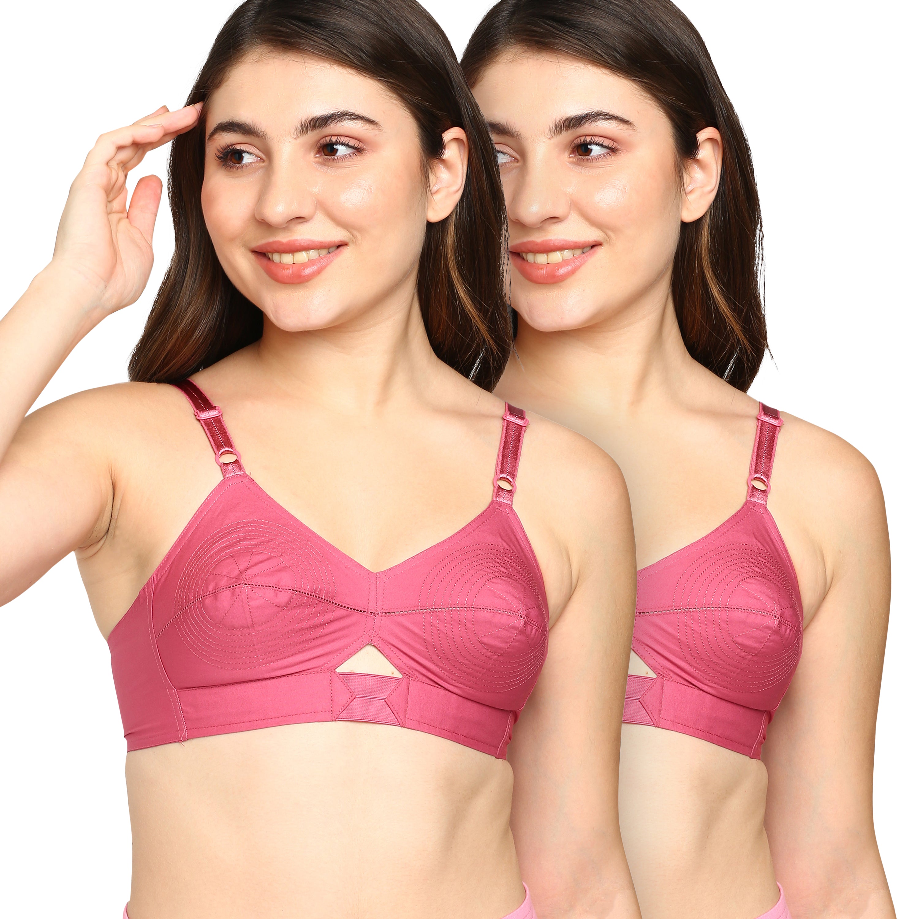 blossom-priyasajini C Cup round stitch - Pack of 2-rose gold1-Woven cotton-everyday bra