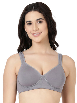 Shouldering Bra - Bra with side support, wide cushioned straps & antibacterial all-day comfort