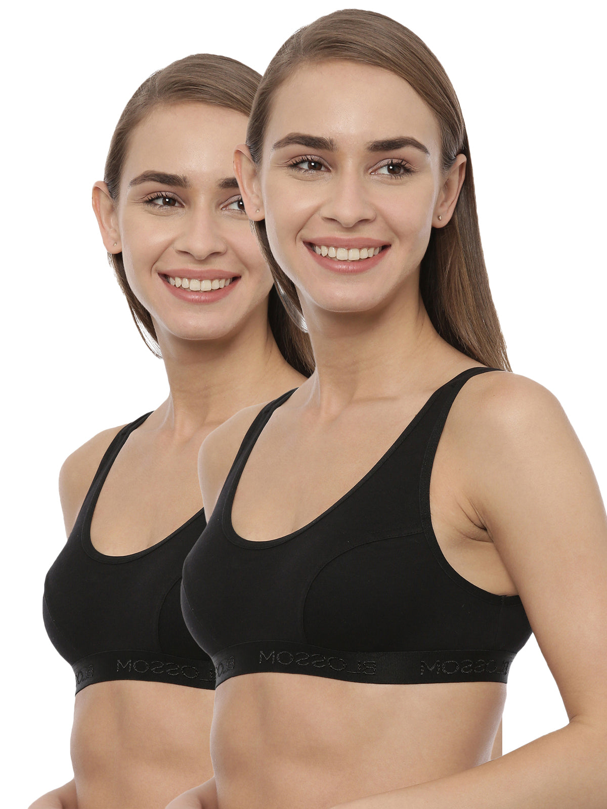 blossom-sporty bra-Pack of 2-black1-Sports collection-utility based bra