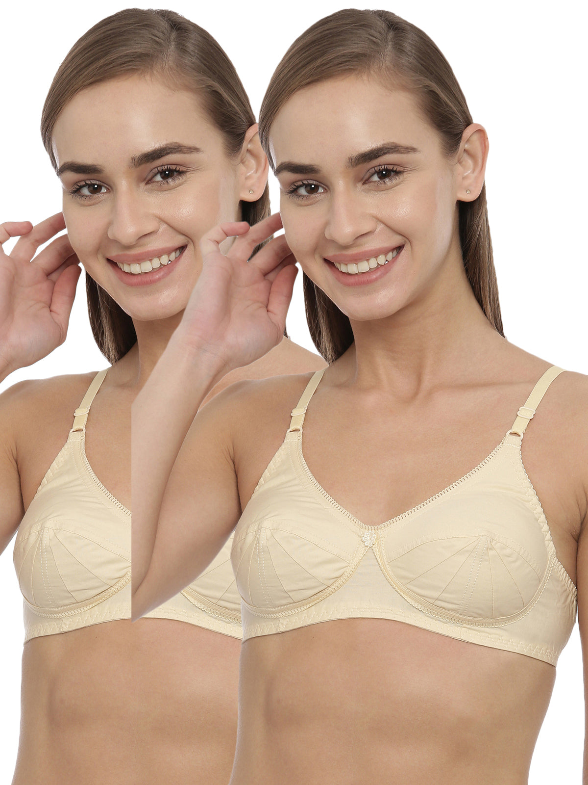 blossom-saree bra(pack of 2)-skin1-woven cotton-everyday