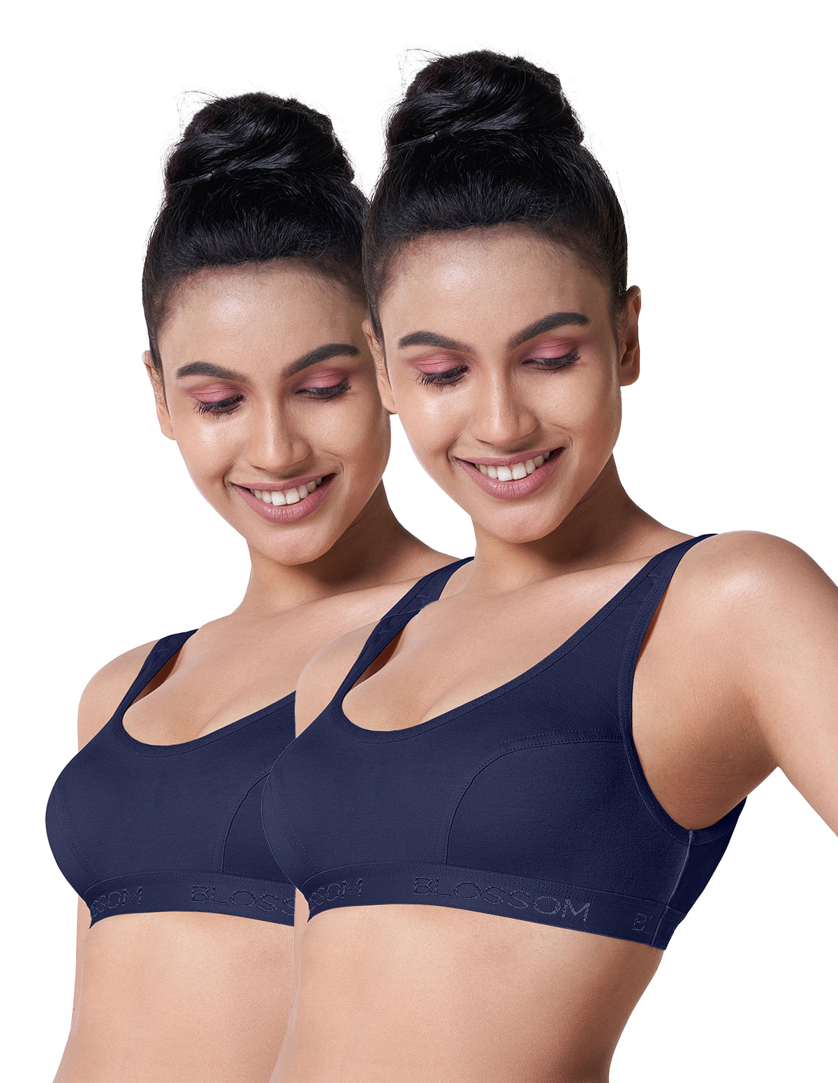 blossom-sporty bra-Pack of 2-navy blue1-Sports collection-utility based bra