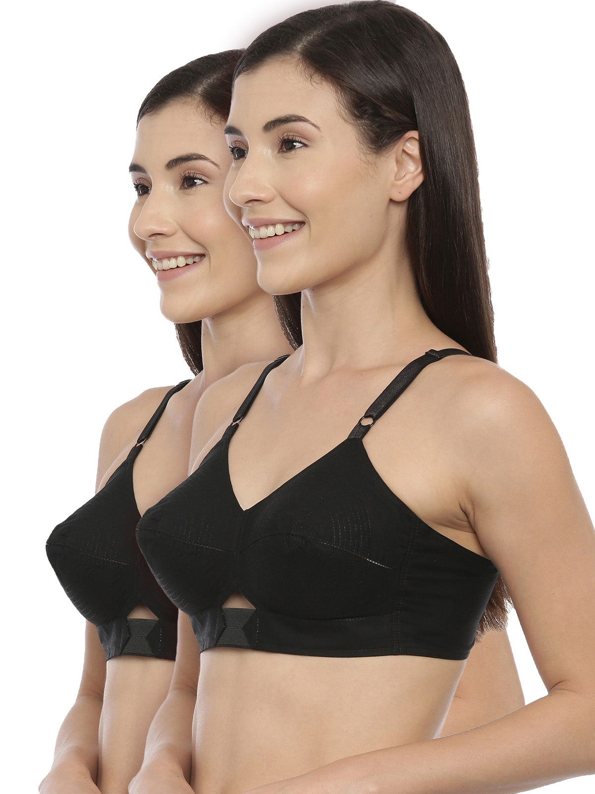 blossom-priyasajini C Cup round stitch - Pack of 2-black1-Woven cotton-everyday bra