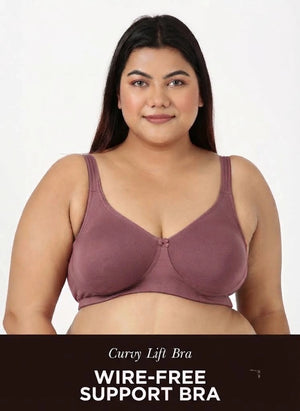 Curvy Lift - Wire-Free Support Bra with Full Coverage, Nipple Concealer, Side Support & Cushioned Straps