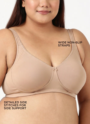 Curvy Lift - Wire-Free Support Bra with Full Coverage, Nipple Concealer, Side Support & Cushioned Straps
