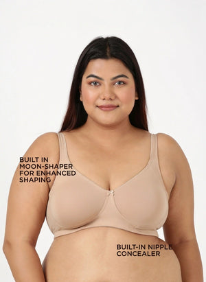 Curvy Lift - Wire-Free Support Bra with Full Coverage, Nipple Concealer, Side Support & Cushioned Straps