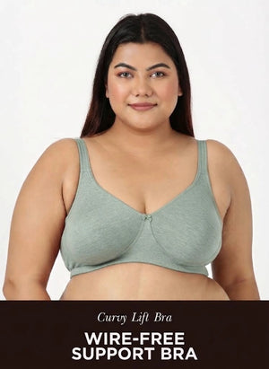 Curvy Lift - Wire-Free Support Bra with Full Coverage, Nipple Concealer, Side Support & Cushioned Straps