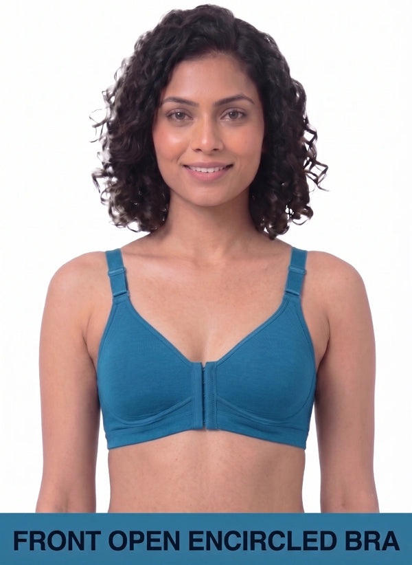 Ease Open Bra - Full Coverage Seamless Non-Padded with Nipple Concealer & Front Open Bra