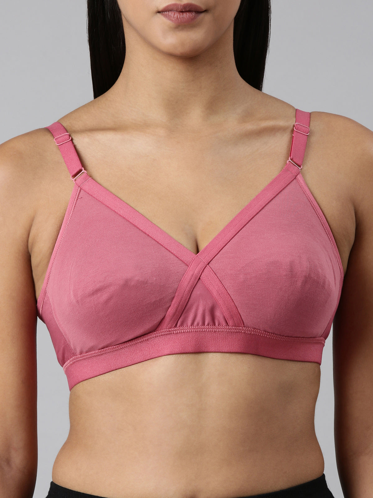 blossom-cotton cross-rose gold1-Woven knitted-support bra