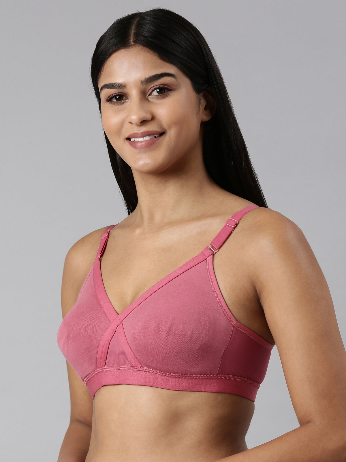 blossom-cotton cross-rose gold3-Woven knitted-support bra