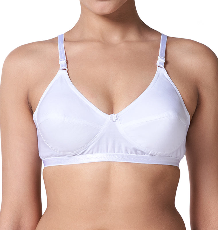 Care U - Post-Surgery Cotton Bra with Foam Inserts, Full Coverage & U-Back Support