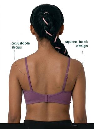 Glowing Bra - Soft Cotton Double Layered Stretchable Seamless Non-Padded Elasticated Bottom Band