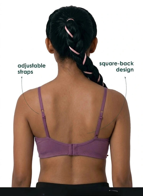 Glowing Bra - Soft Cotton Double Layered Stretchable Seamless Non-Padded Elasticated Bottom Band