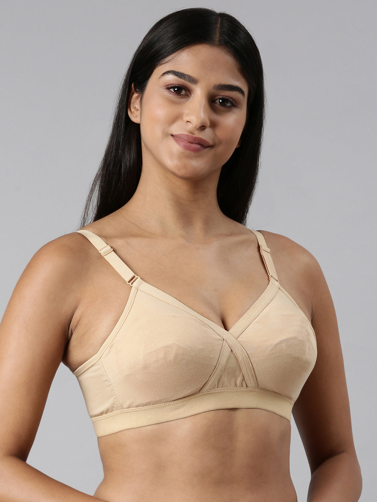 blossom-cotton cross-skin3-Woven knitted-supportbra