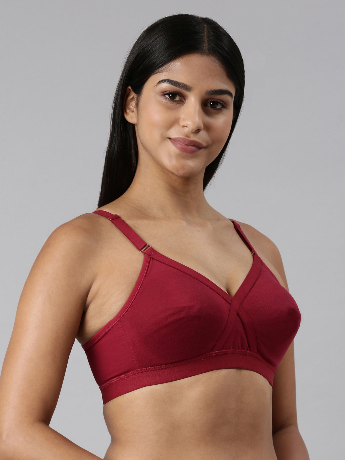 blossom-cotton cross-maroon3-Woven knitted-supportbra