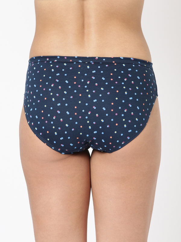 Nora Print Semi Bikini Panty - Cotton Comfort Pack of 3