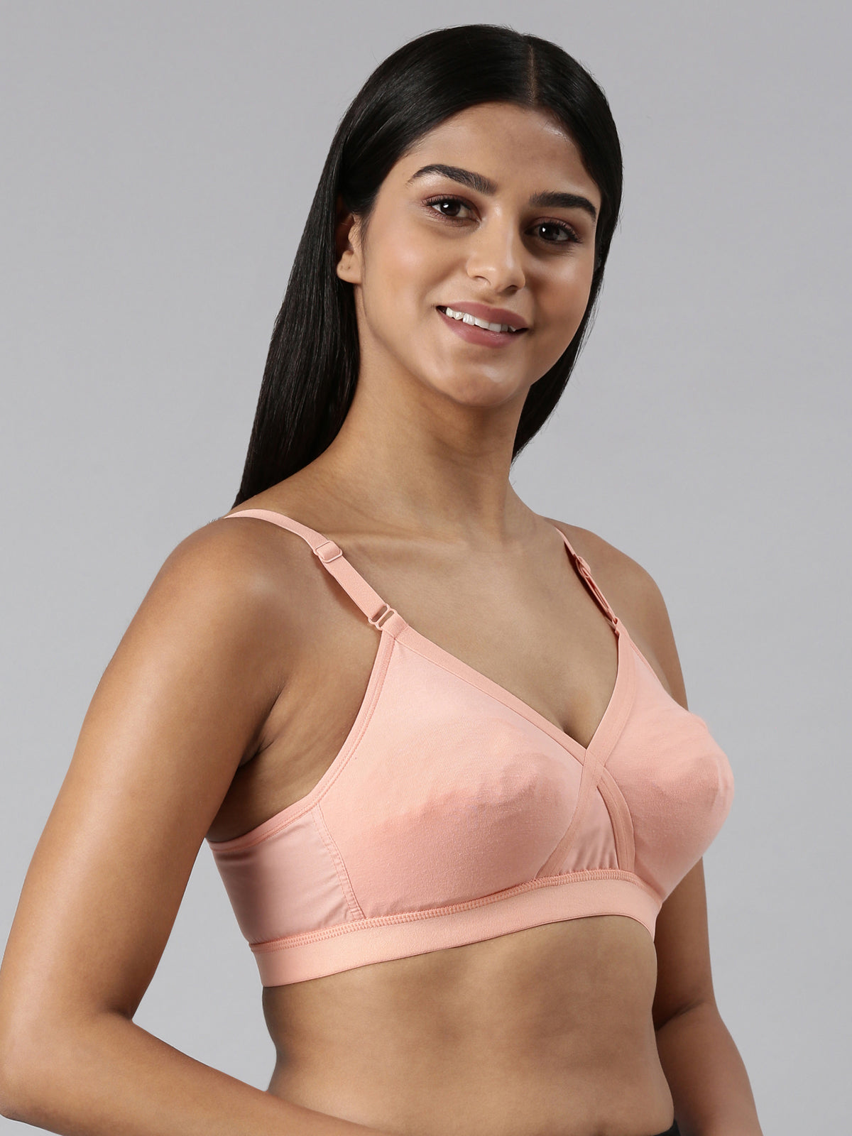 blossom-cotton cross-peach3-Woven knitted-support bra
