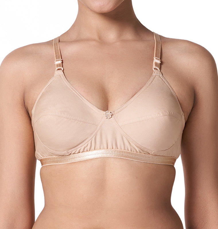 Care U - Post-Surgery Cotton Bra with Foam Inserts, Full Coverage & U-Back Support