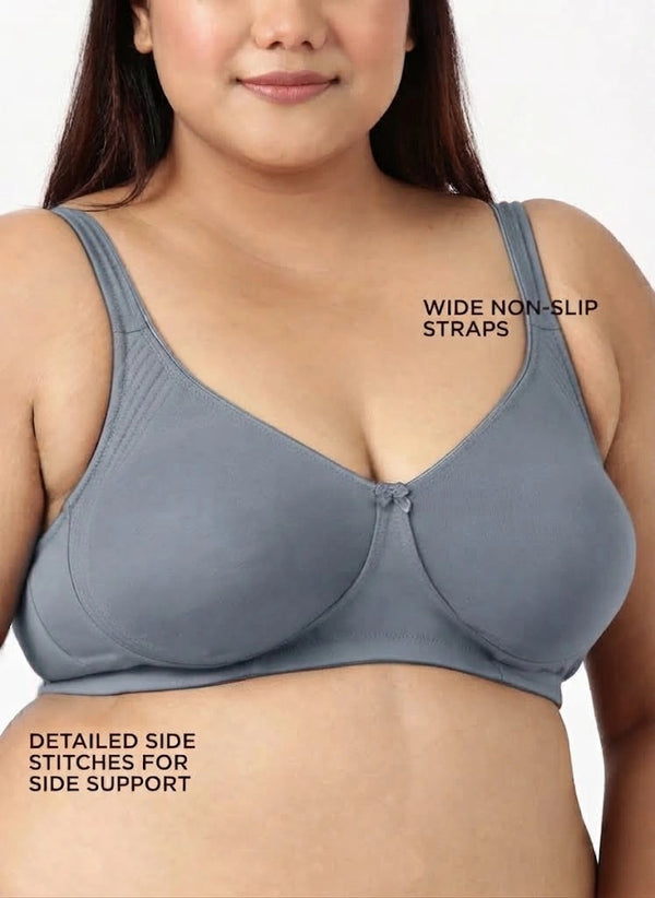 Curvy Lift - Wire-Free Support Bra with Full Coverage, Nipple Concealer, Side Support & Cushioned Straps