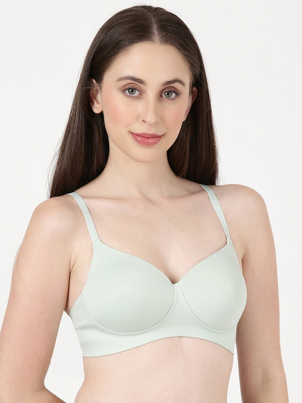 Aura Pad - Bonded, medium-padded seamless bra with gentle lift and side support