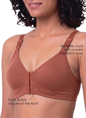 Ease Open Bra - Full Coverage Seamless Non-Padded with Nipple Concealer & Front Open Bra