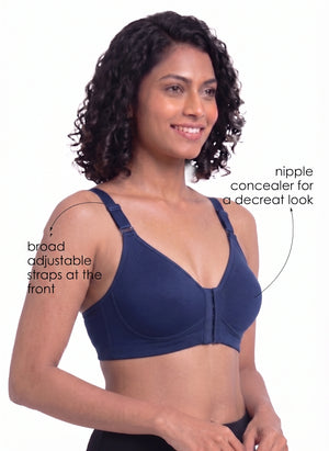 Ease Open Bra - Full Coverage Seamless Non-Padded with Nipple Concealer & Front Open Bra