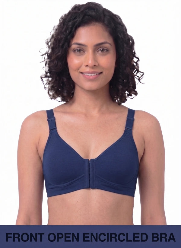 Ease Open Bra - Full Coverage Seamless Non-Padded with Nipple Concealer & Front Open Bra