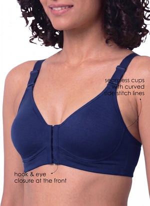 Ease Open Bra - Full Coverage Seamless Non-Padded with Nipple Concealer & Front Open Bra
