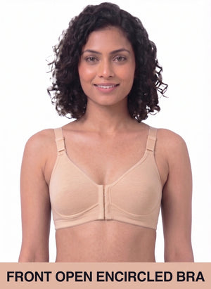 Ease Open Bra - Full Coverage Seamless Non-Padded with Nipple Concealer & Front Open Bra