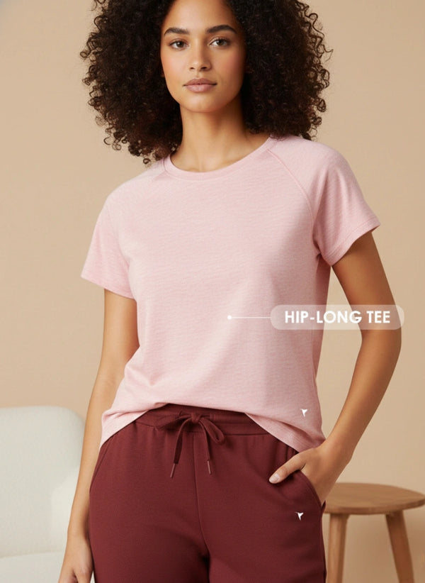 BUY_BLOSSOM_COMFORT_LOUNGE_T-SHIRT_HIP_LONG_TEE_PINK_MELANGE_1