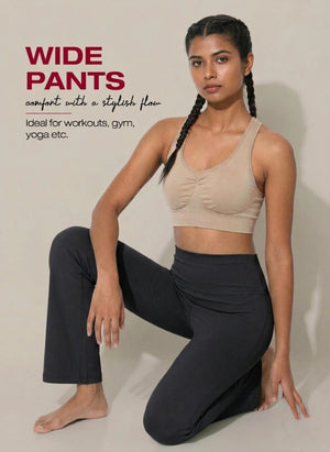 BUY BLOSSOM WIDE ATHLEISURE PANTS , BLACK 01