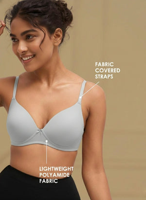 Featherlite - Padded Non-Wired Medium Coverage Ultra-Light Polyamide Bra
