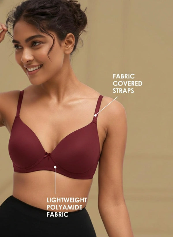 Featherlite - Padded Non-Wired Medium Coverage Ultra-Light Polyamide Bra