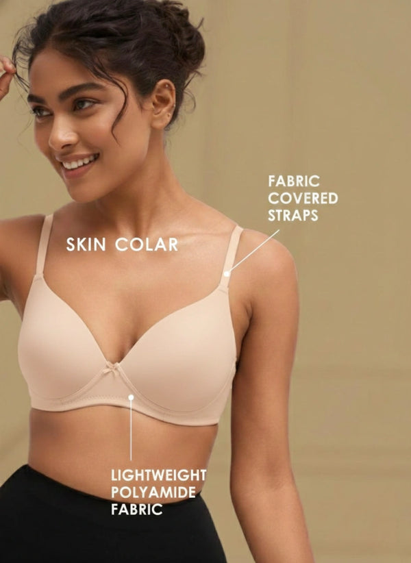 Featherlite - Padded Non-Wired Medium Coverage Ultra-Light Polyamide Bra