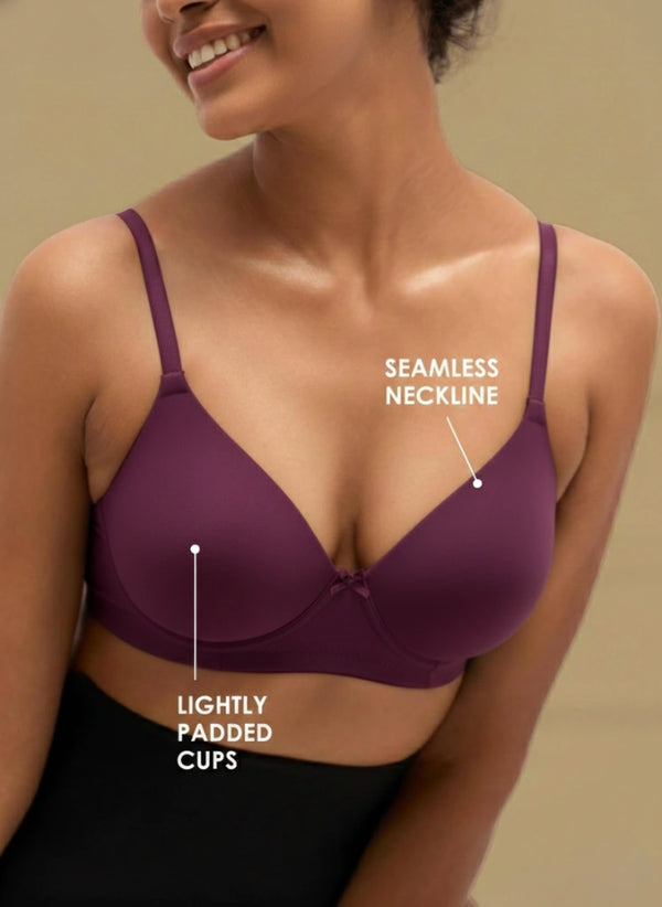Featherlite - Padded Non-Wired Medium Coverage Ultra-Light Polyamide Bra