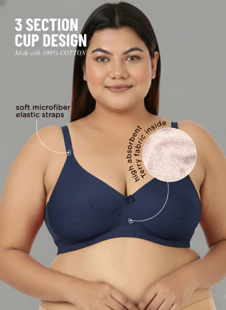 Magna Fit - Plus Size Support Bra with Full Coverage and Terry Fabric Lining