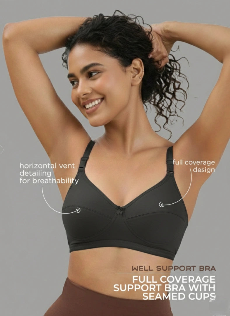 blossom-well support bra-Woven cotton-support bra