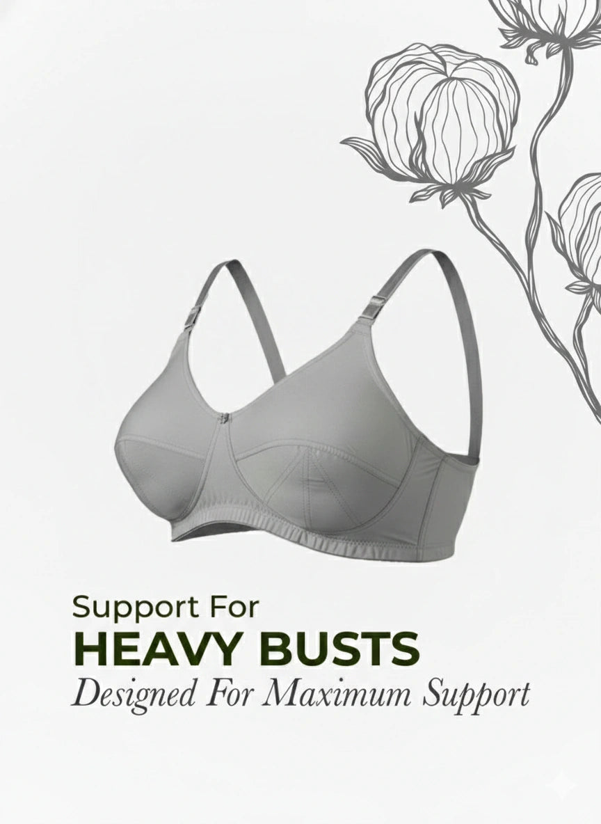 blossom-plus size bra-Woven cotton-support  bra