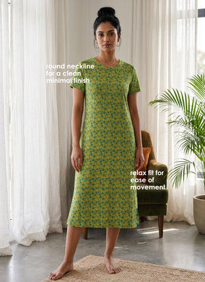 Buy_Blossom_Casual_Below-Knee_Length_Round_Neck_Printed_Cotton_Spandex_Dress